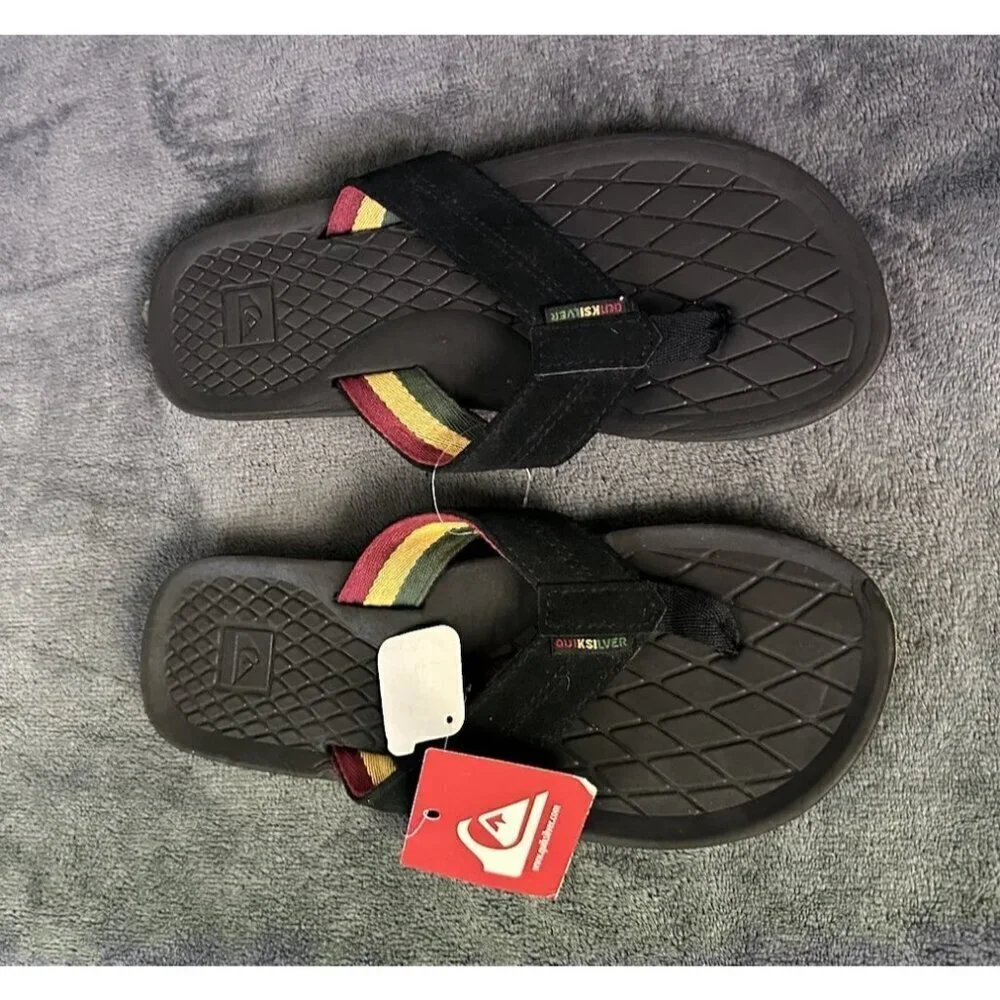 Quiksilver Men’s Bali Thong Sandal Black Size 8 New